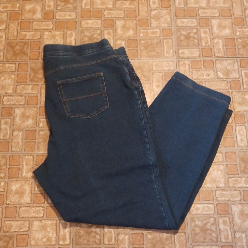 Allison Daley Dark Indigo Stretch Denim Jeans Pull On Jeans Size 1X